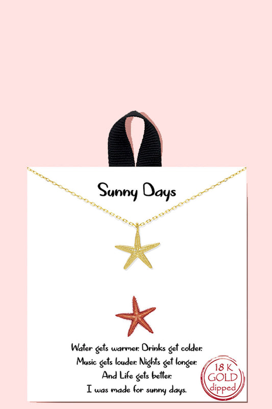 Starfish Sunny Days Pendant Necklace